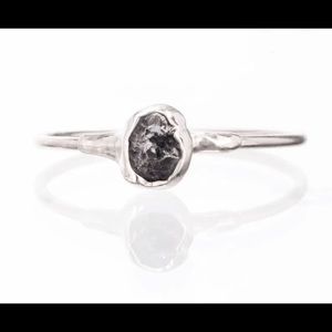 New Raw Black Diamond Ring April Birthstone